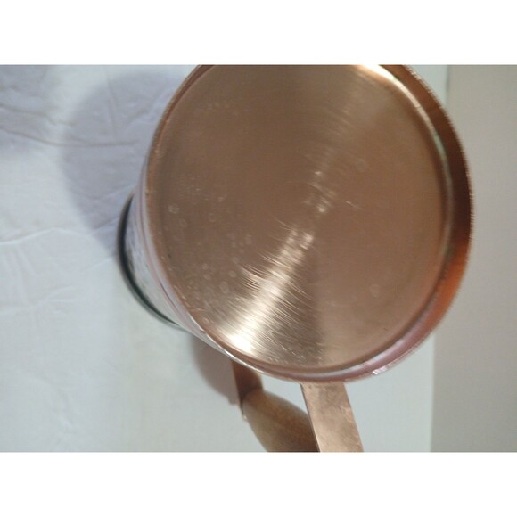 Vintage Mug-Hammered Copper- Wood Handle -5'inch-Stainless Steel Interior - Picture 9 of 16